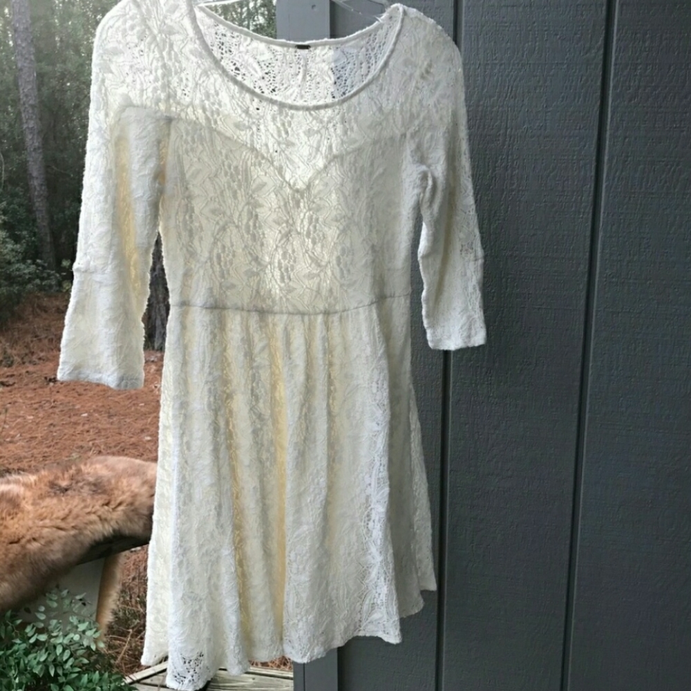 Free People Shake It Up Off White Lace Dress XS